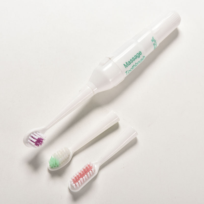 1X New 19*3cm Electric Vibrate Massages Massagers Toothbrush with 3 Brush .l8