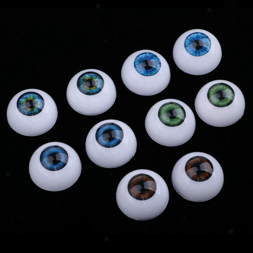 10 Pairs/Set 22/24mm Acrylic Round Oblate Eyeballs Eyes Crafts Realistic