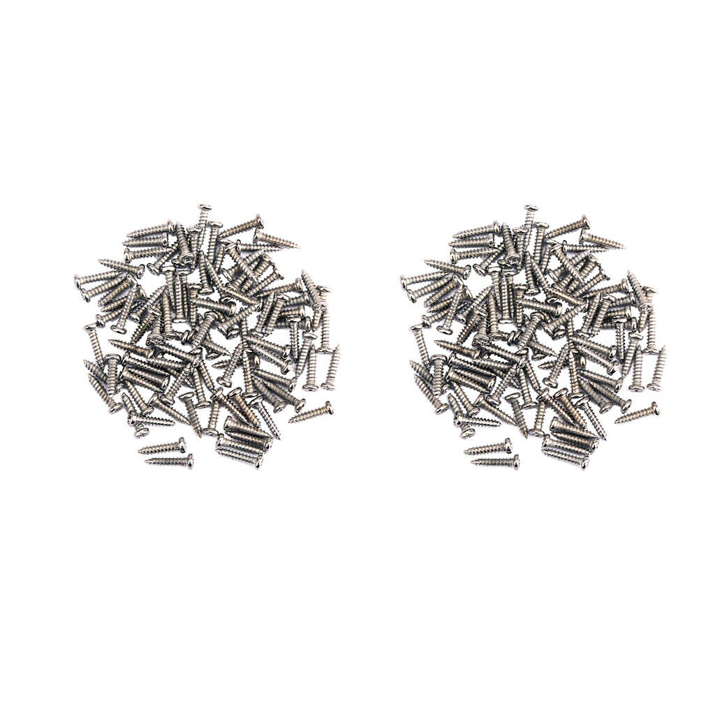 200Pieces Tuning Peg Tuner Mounting Screws for Guitar Bass Nickel Parts Iron