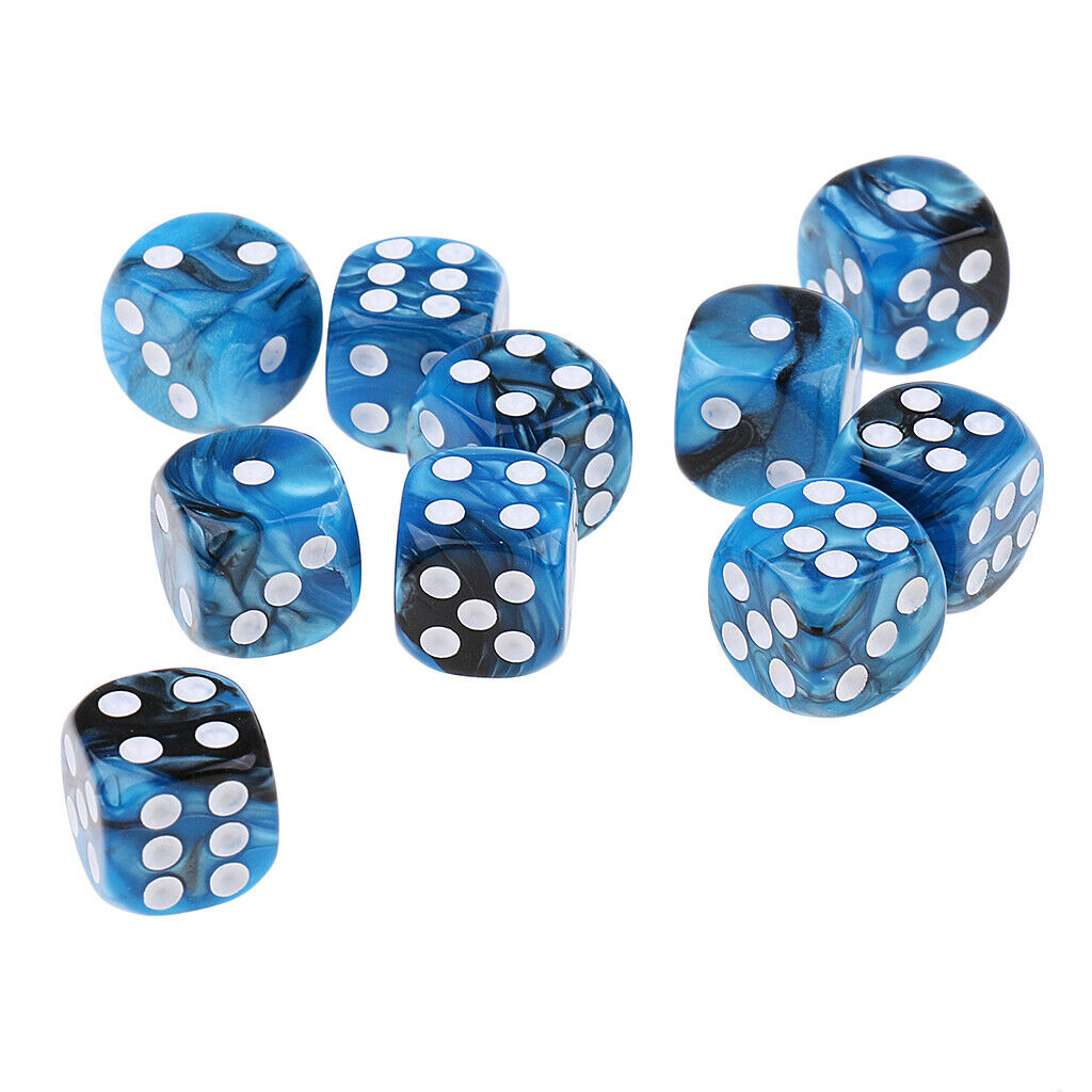 20 Pieces Acrylic Dice Family Set 16mm Six-sided Dotted Dice for Table Game