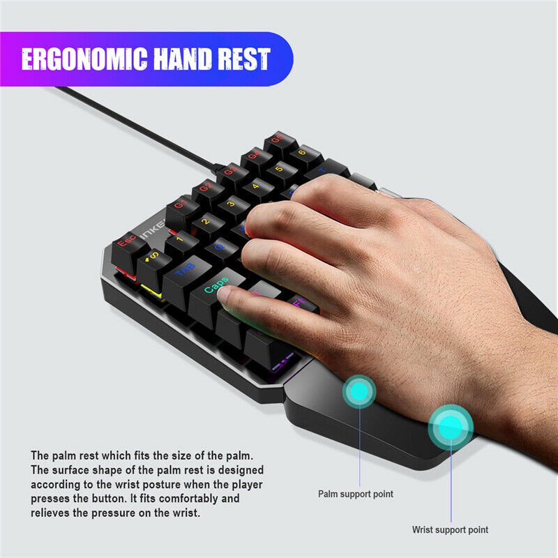 K585 One-handed RGB Luminous Green Axis Mechanical Game Keyboard