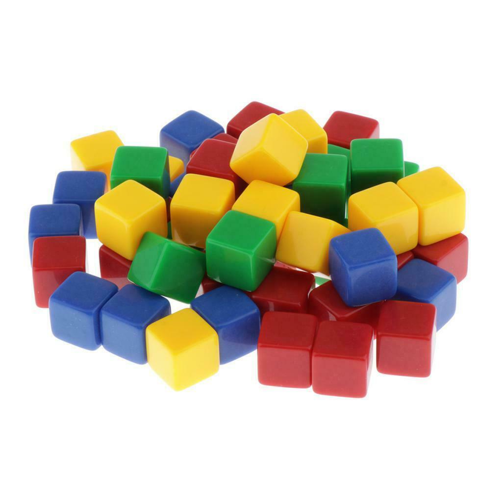 16mm Acrylic Blank Mixed Dice Cubes - Square Corner D6 Dice for Board Games,