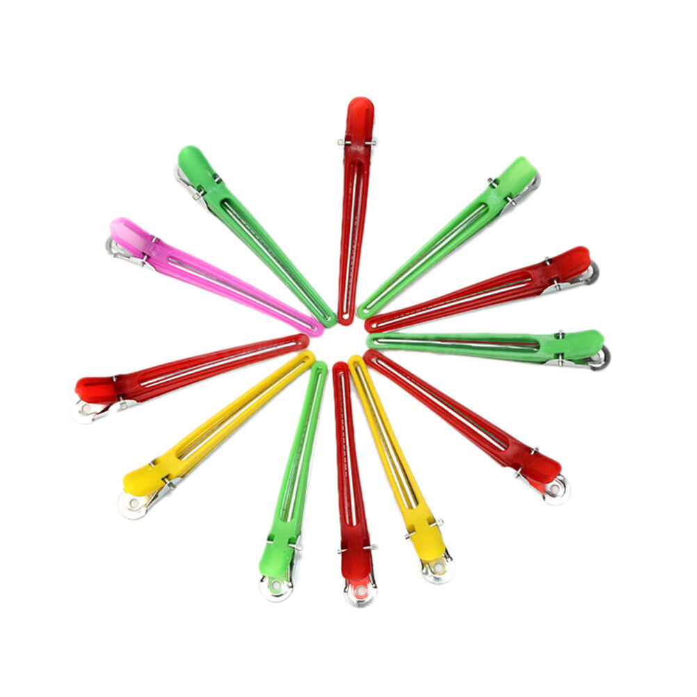 12pcs Colorful Hairdressing Salon Sectioning Clips Clamps Hair Styling Gr.l8