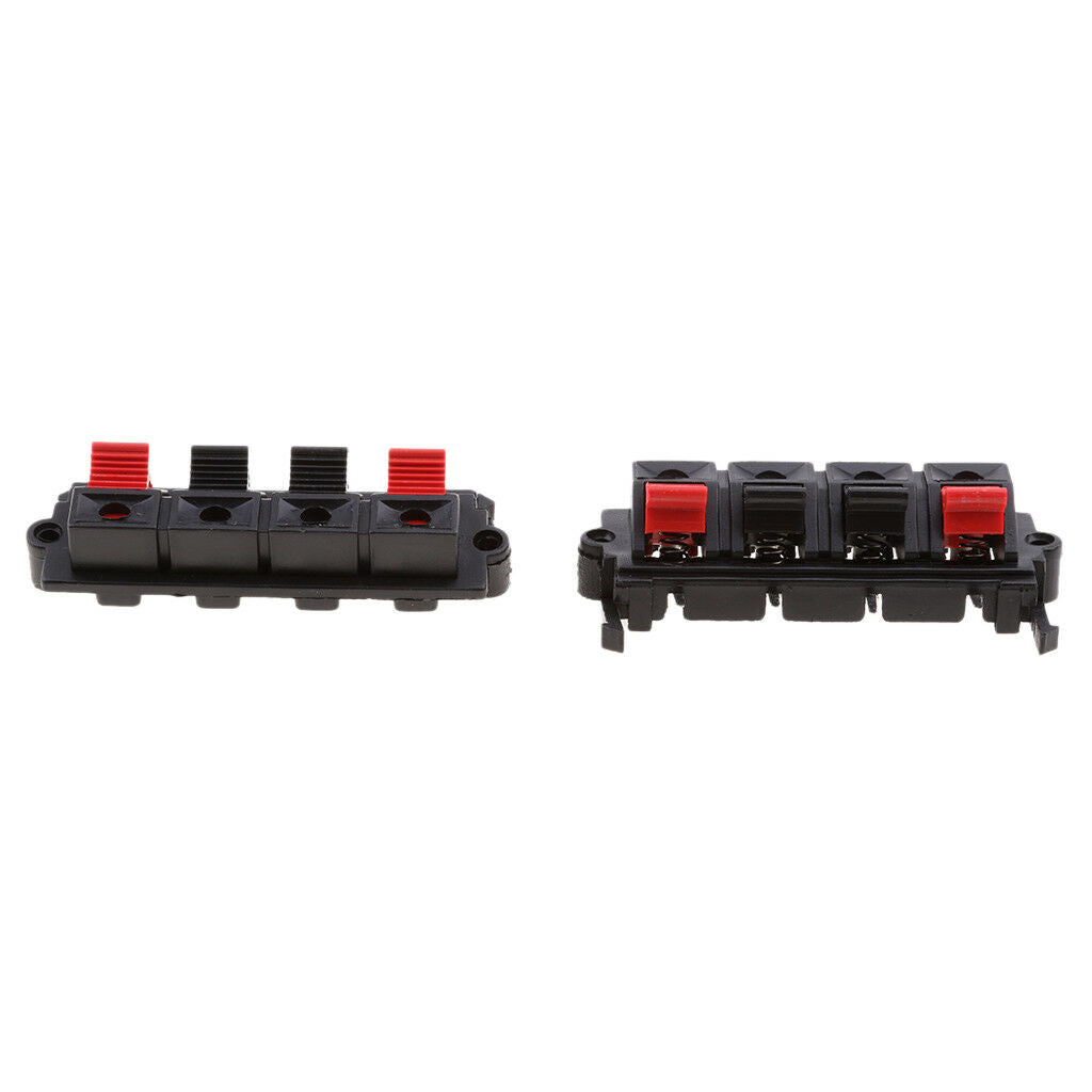 10 pieces 4 Way Stereo Speaker Plate Terminal Strip Push Connector Block