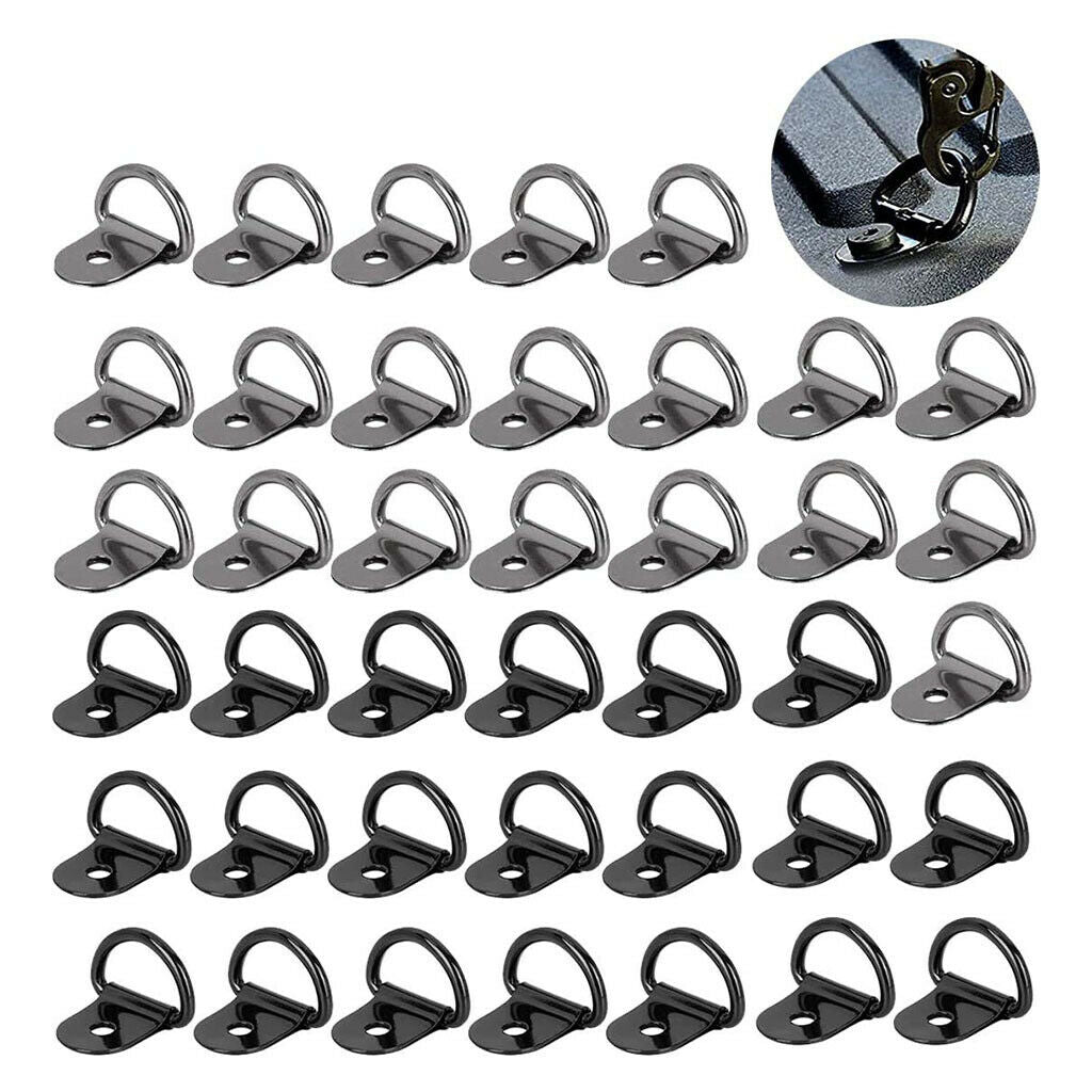 40x Steel D-Ring Tie Downs Strong Lashing Rings for Loads on Trailers
