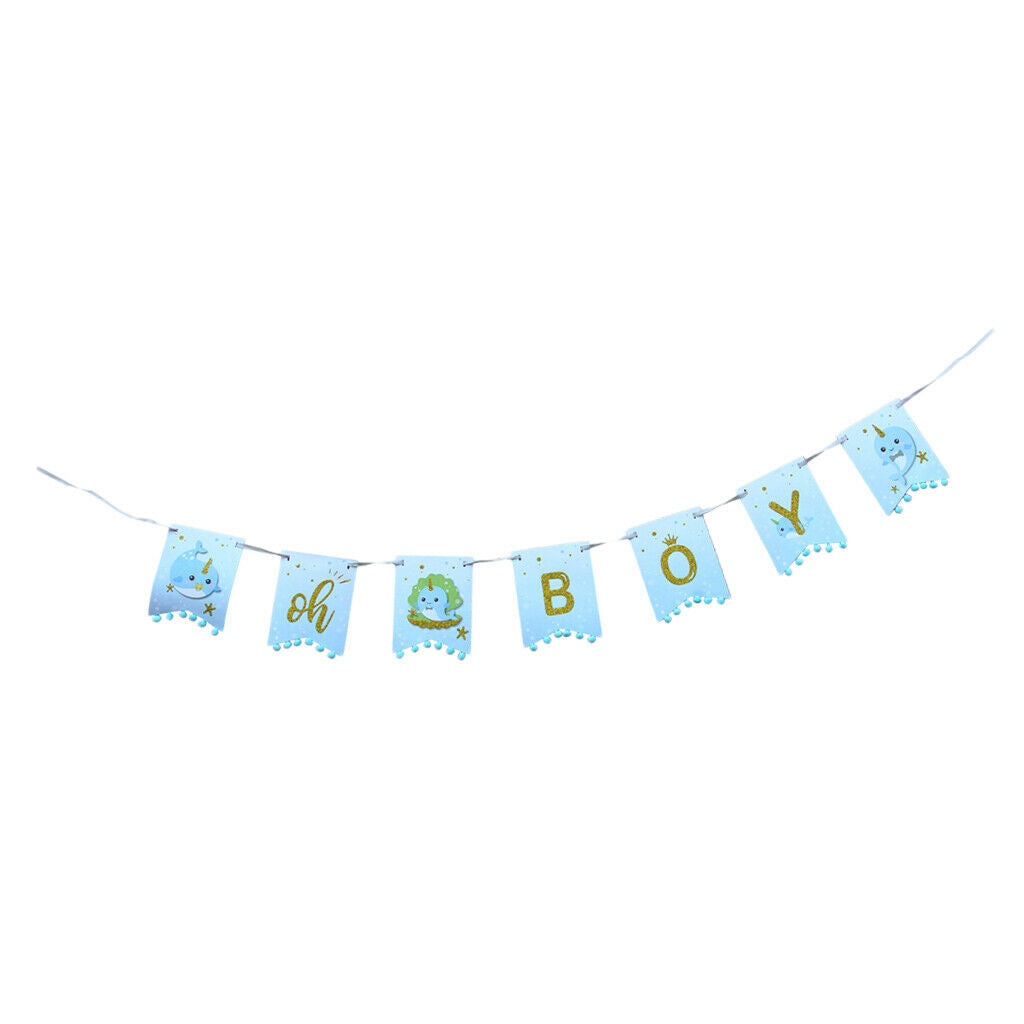 Shark Series Paper Banner Birthday Bunting Children Garland Hanging Decor