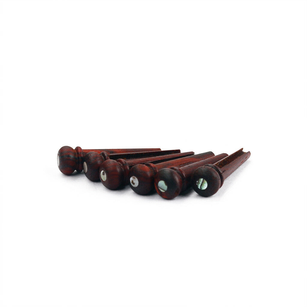 6pcs Durable Rosewood Bridge Pins w/ Dot for Acoustic Guitars DIY Accessory