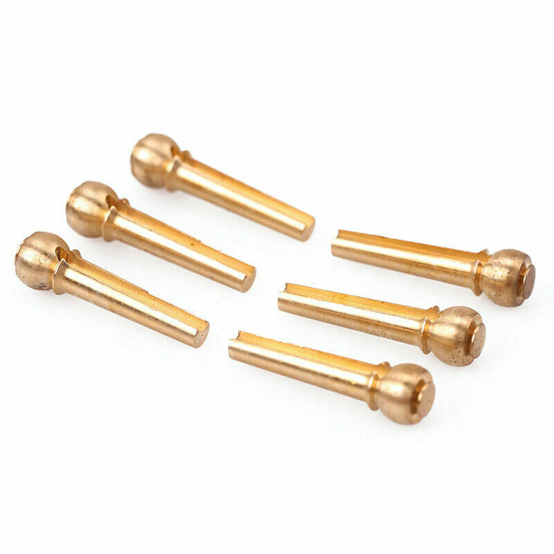 6PC Acoustic Guitar Brass Bridge Pins Brass Cone String Dot Solid String Nails