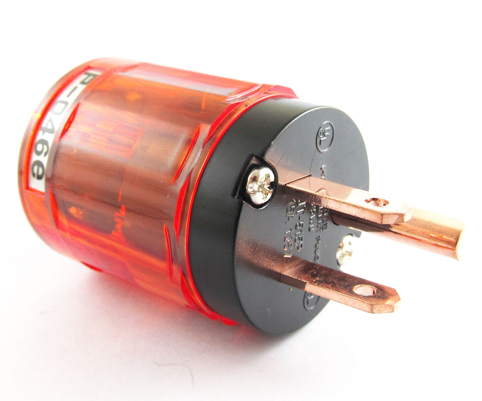 1pc Pure Copper P-046E 3pin US Power Male Plug IEC Connector for Audio Clear Red