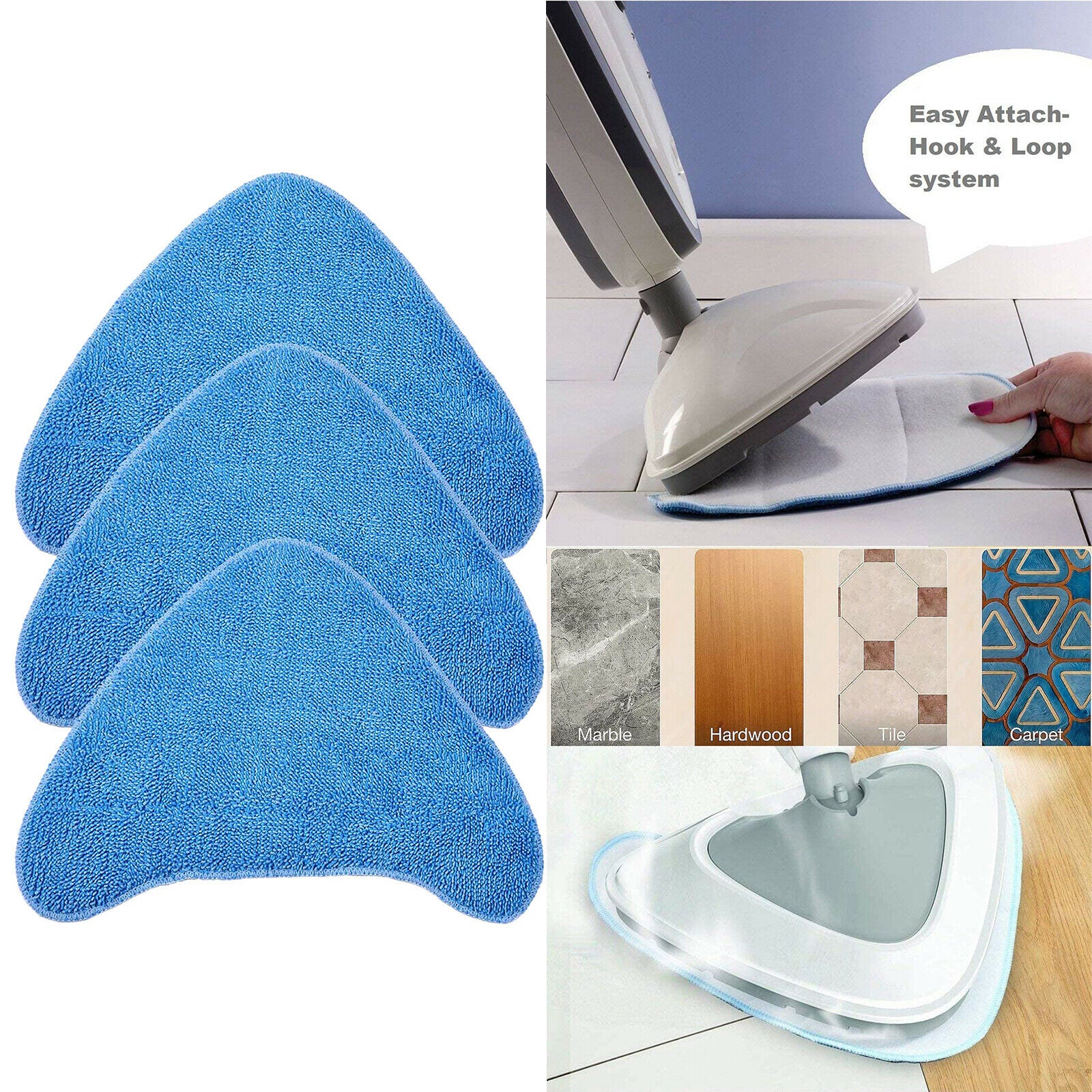 3pcs Replacement Microfiber Steam Mop Pads for VAX S85-CM S7 S86-SF-CC S86-SF-C
