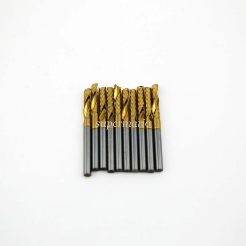 5x 1/8" Titanium N2 Coated Carbide CNC Router Bits Single One Flute Tools 12mm