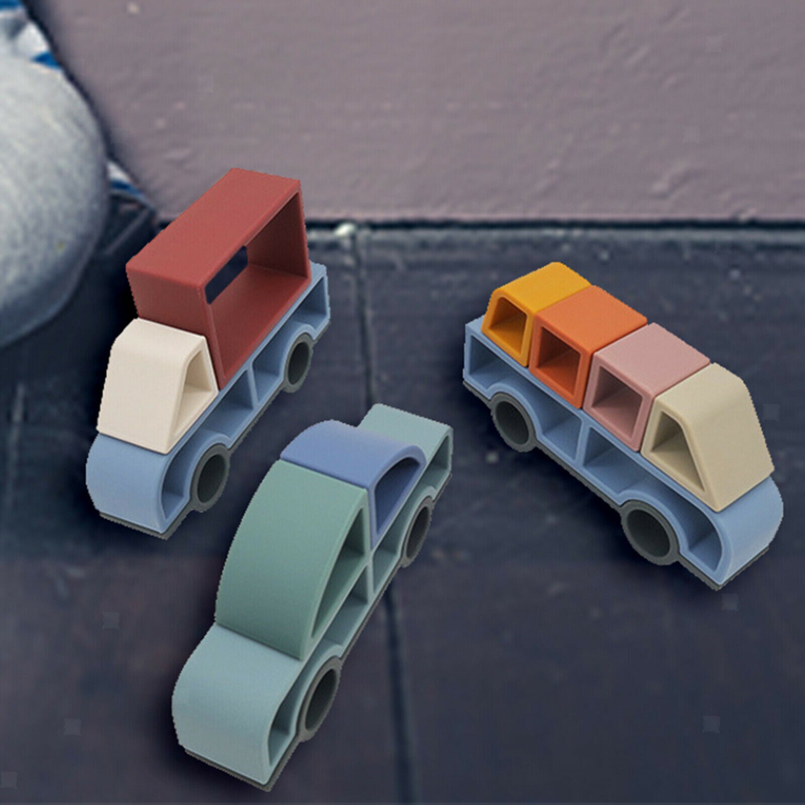 Montessori Soft Stacking Toys Car Building Blocks Gift for Kids 6+ Months