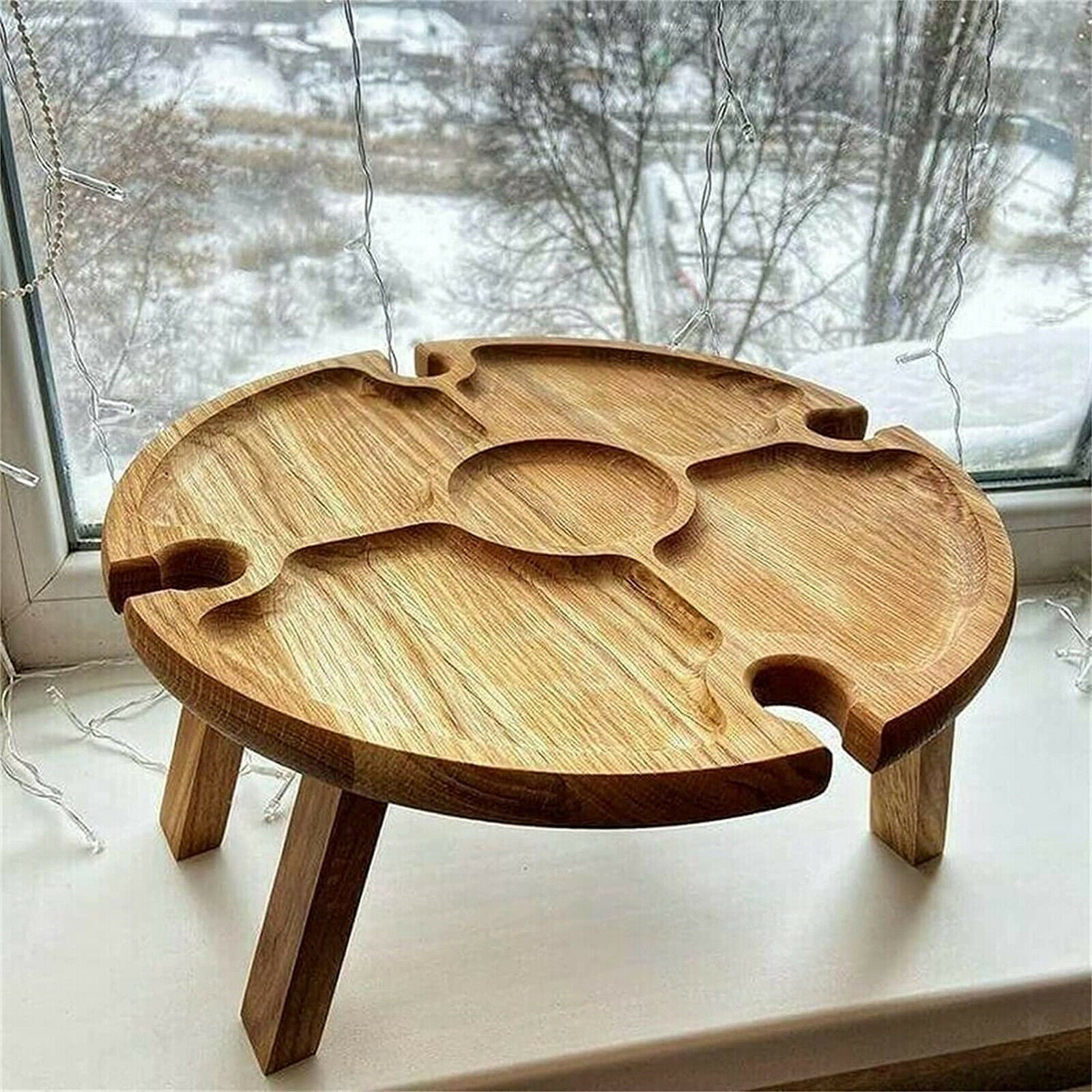 Outdoor Picnic Table 2 In 1 Wine Glass Rack for Family Party Camping Garden