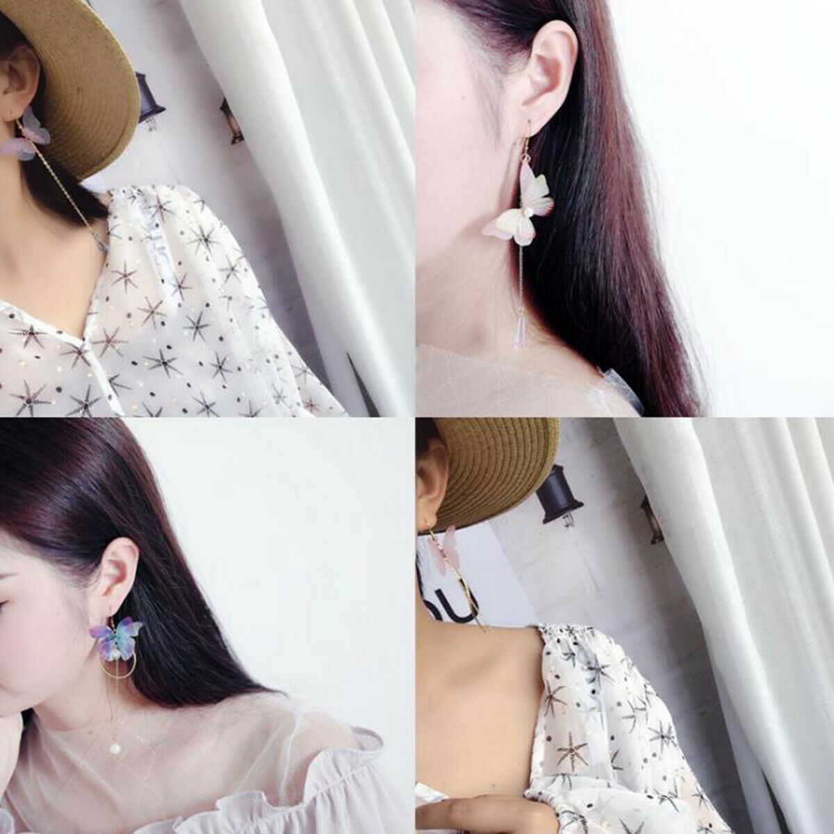 2 Sets DIY Earrings Jewelry Making Kit Supplies Handmade Butterfly Wing Craft