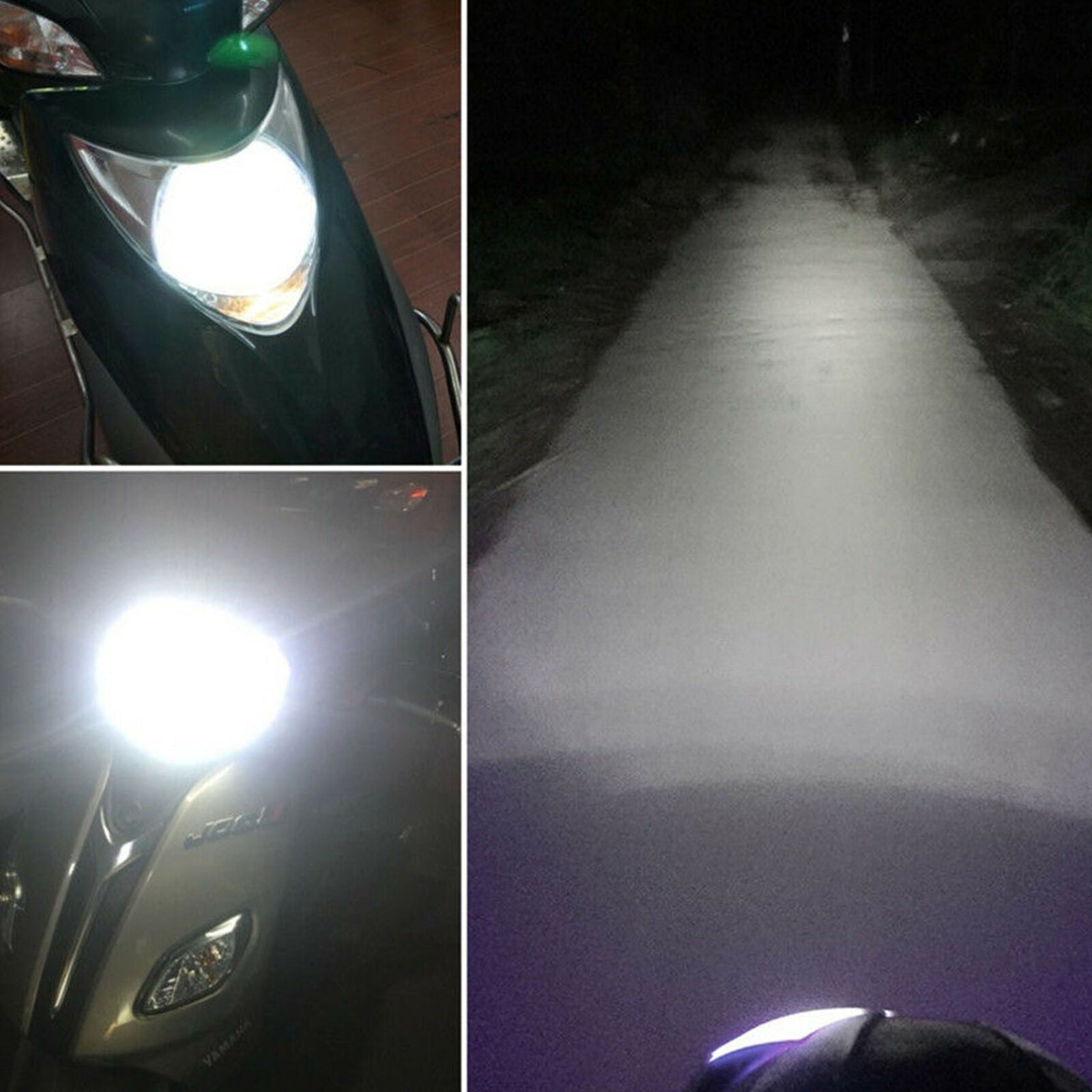 1x BA20D White LED Bulb Motorcycle Hi/Lo Beam Headlight Driving Light Waterproof