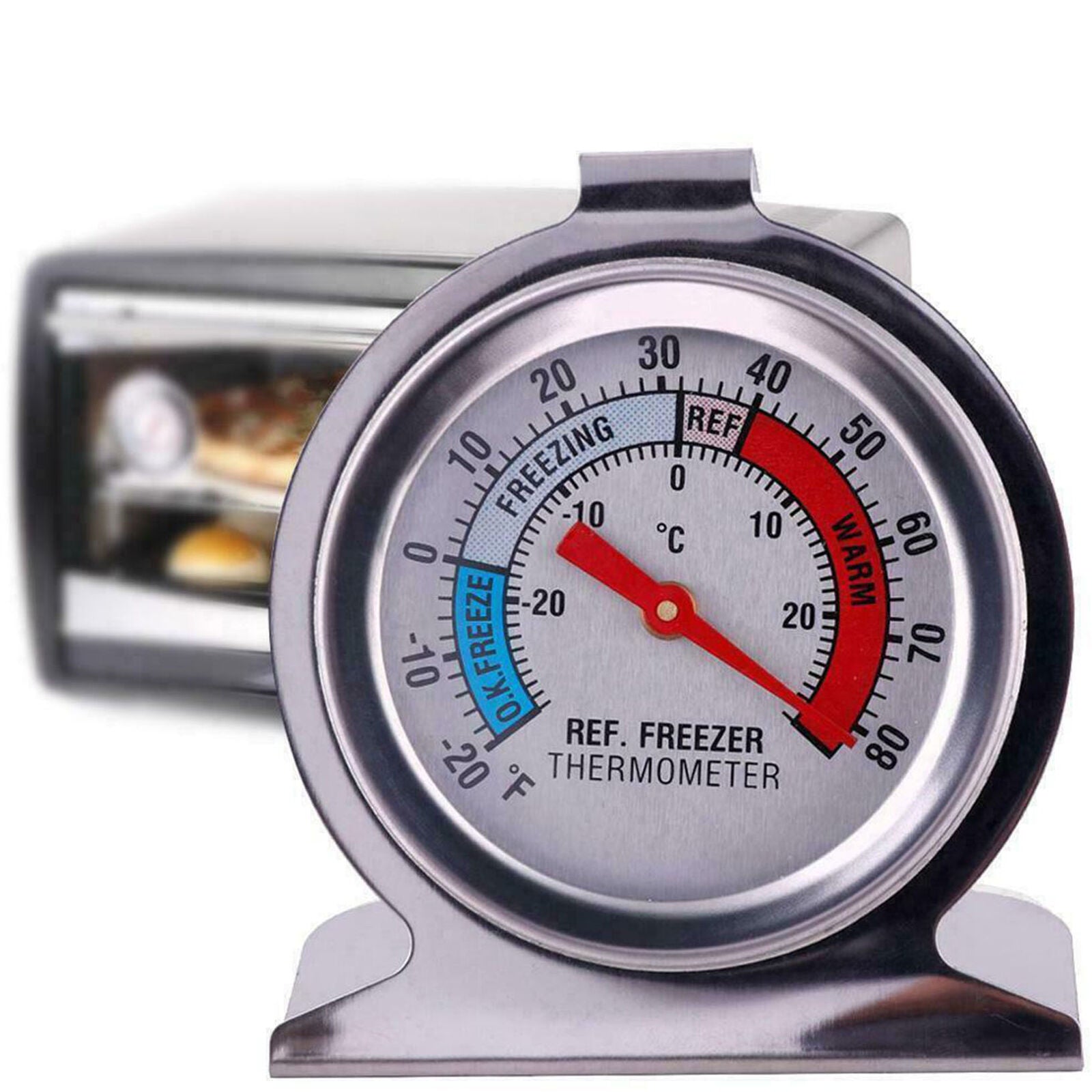 Dial Type Stainless Thermometer New Stainless Steel Temp Refrigerator Freezer