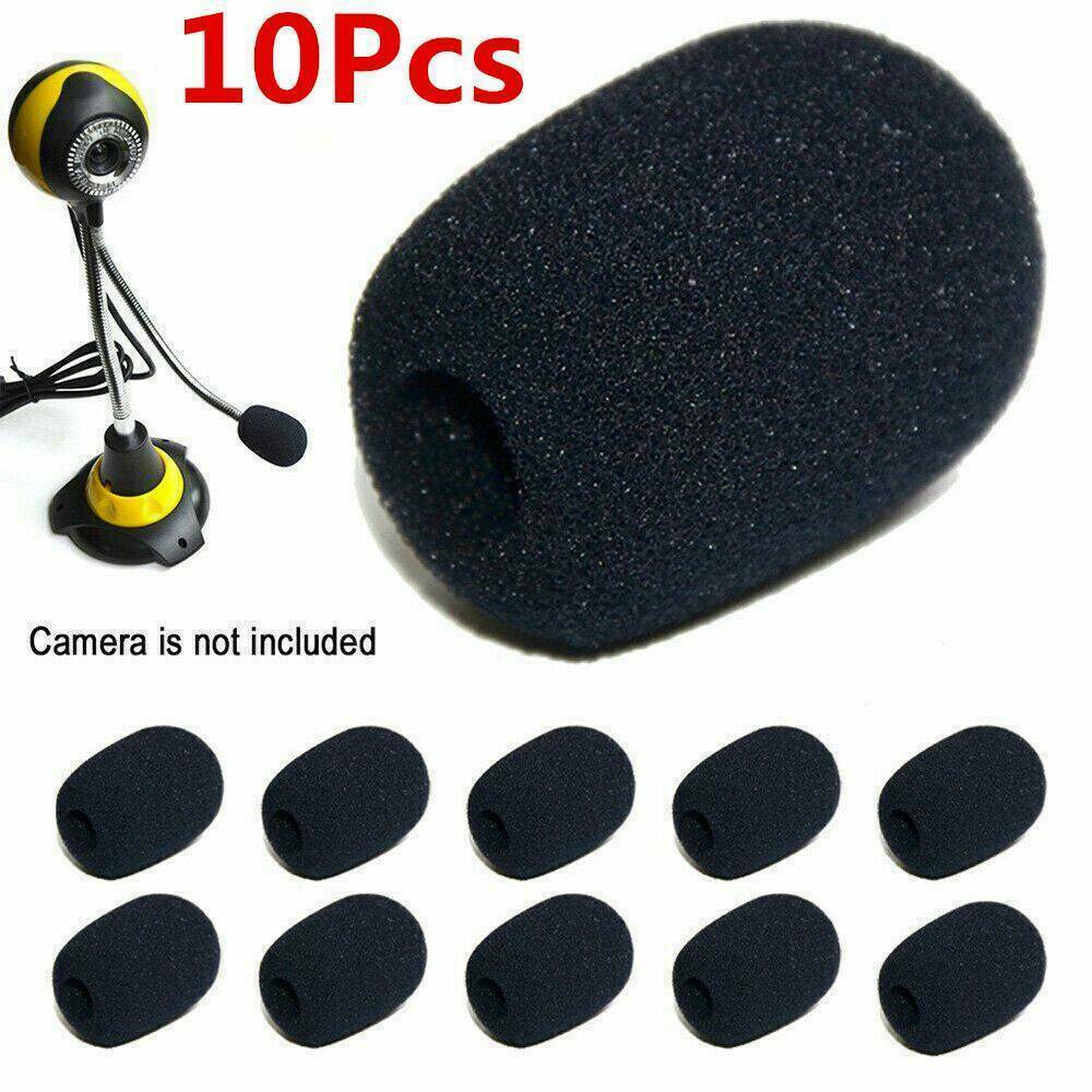 10x Microphone Headset Grill Windscreen Sponge Foam Black Mic Cover Sets