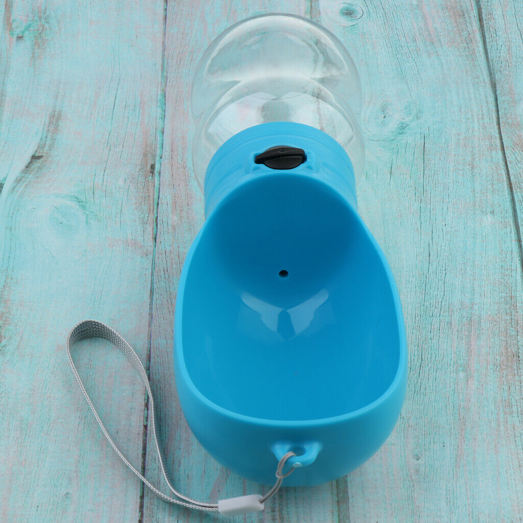 Portable Outdoor Travel Pet Dog Leakproof Water Bottle Drinking Bowl Blue