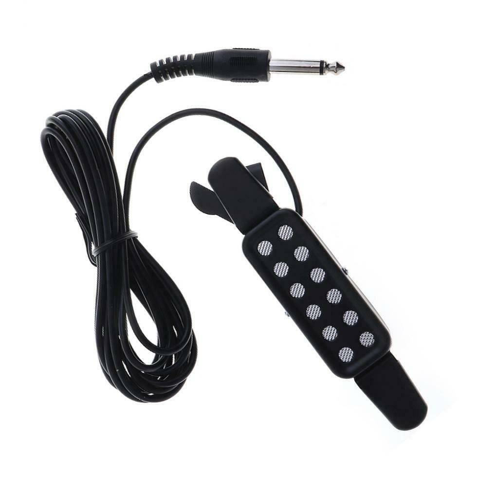 12Hole Acoustic Guitar Sound Pickup Microphone Portable Free Opening Amplifier