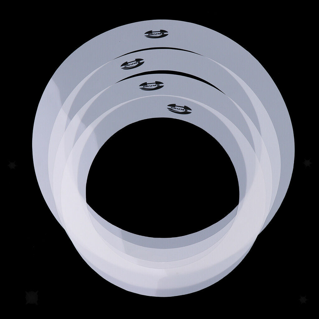 Pack of 4 Drum Dampening Tone Control Rings Percussion 10'' 12'' 14'' 16''