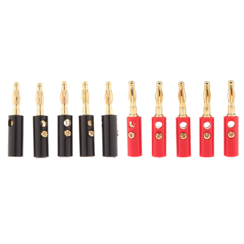 10pcs Banana Plugs Screw Type 4mm Plug Audio Speaker Cable Wire Connectors