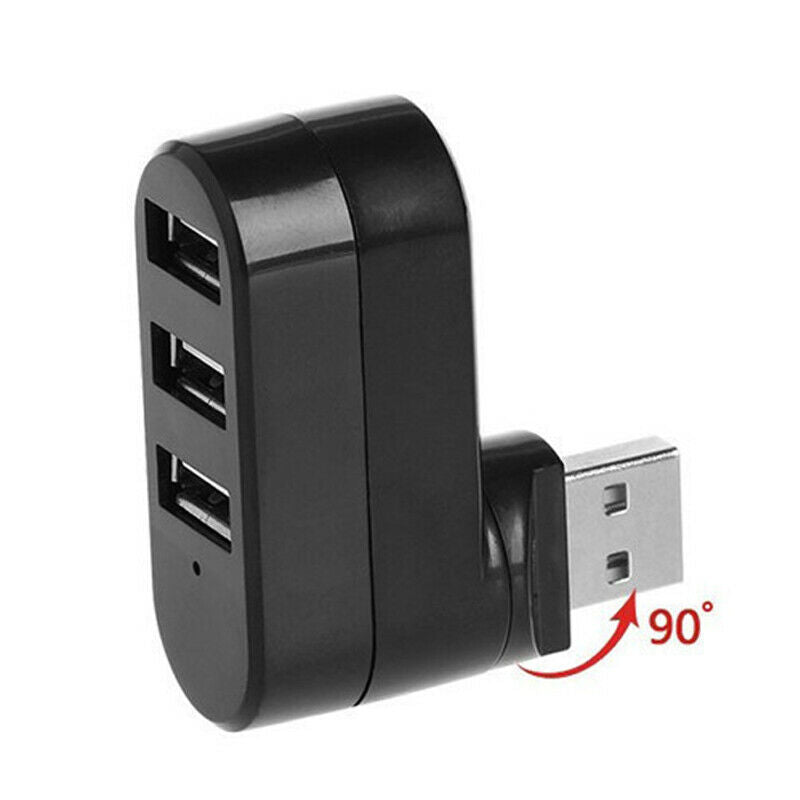 Rotatable High Speed 3 Ports USB HUB 2.0 USB Splitter Adapter for ebook/TabletB3
