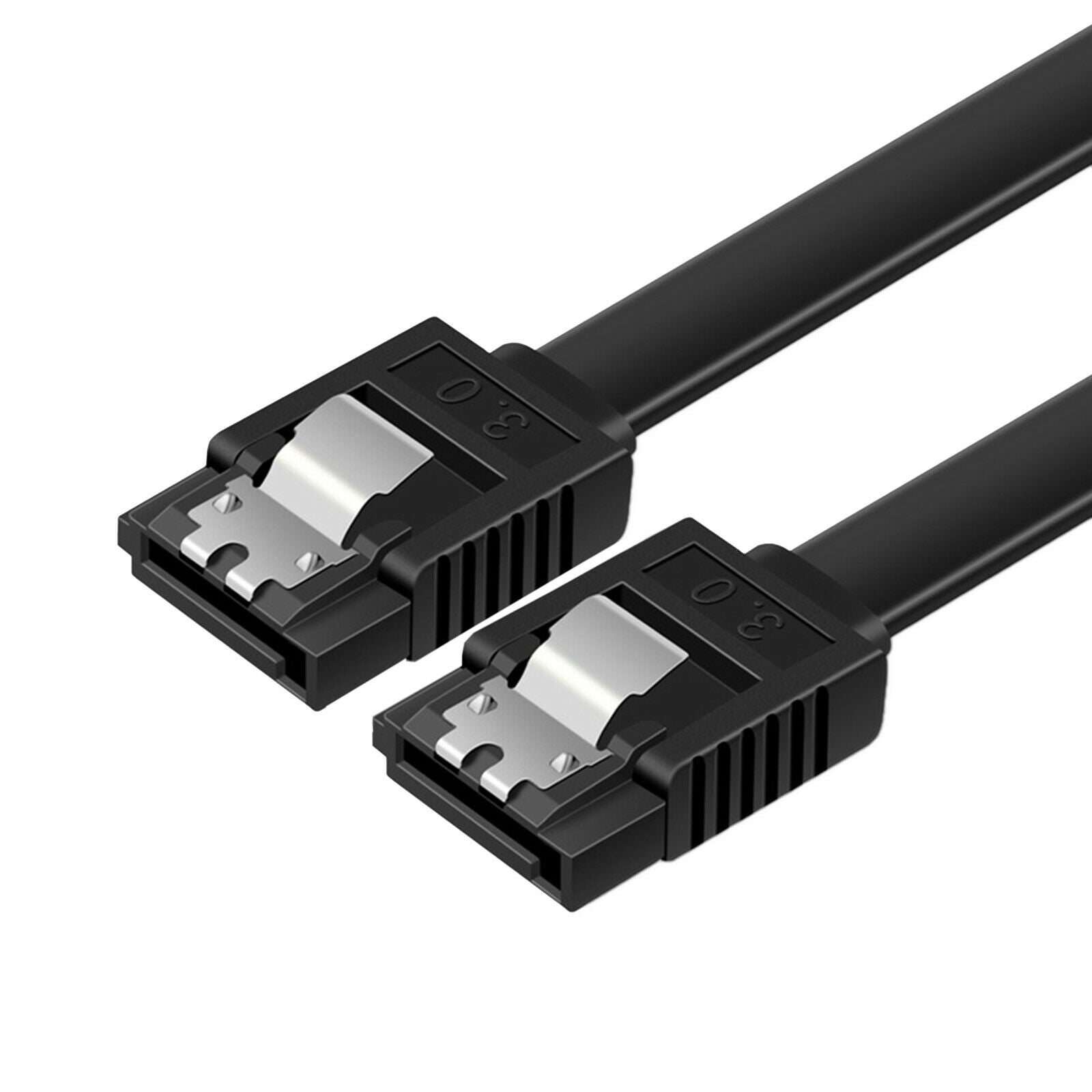 Set of 2 SATA Cable III 3.0 Data Cable 3.3ft for HDD SDD Straight Flexible