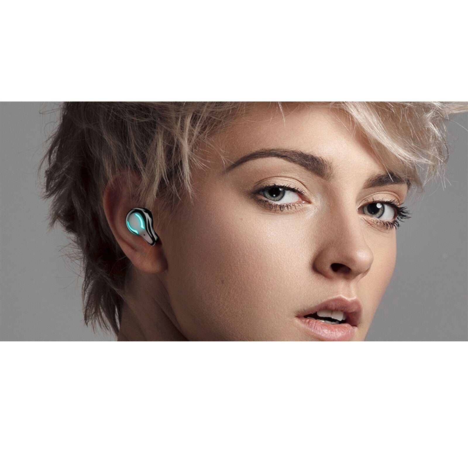Bluetooth 5.1 Wireless Earbuds Premium Sound Cool Light for Sport Black