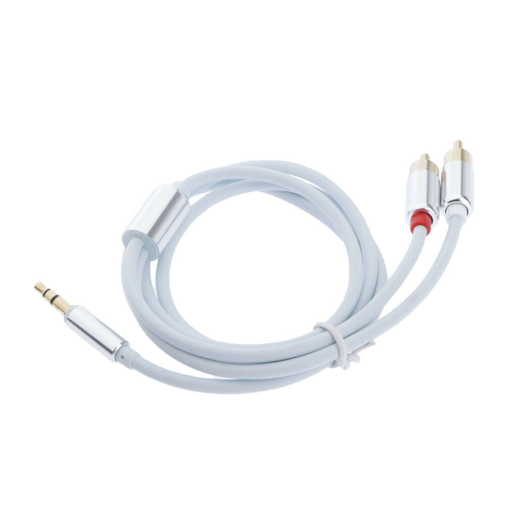 3.5mm Male to 2RCA Male Audio Stereo Y Splitter Cable for Tablet PC White