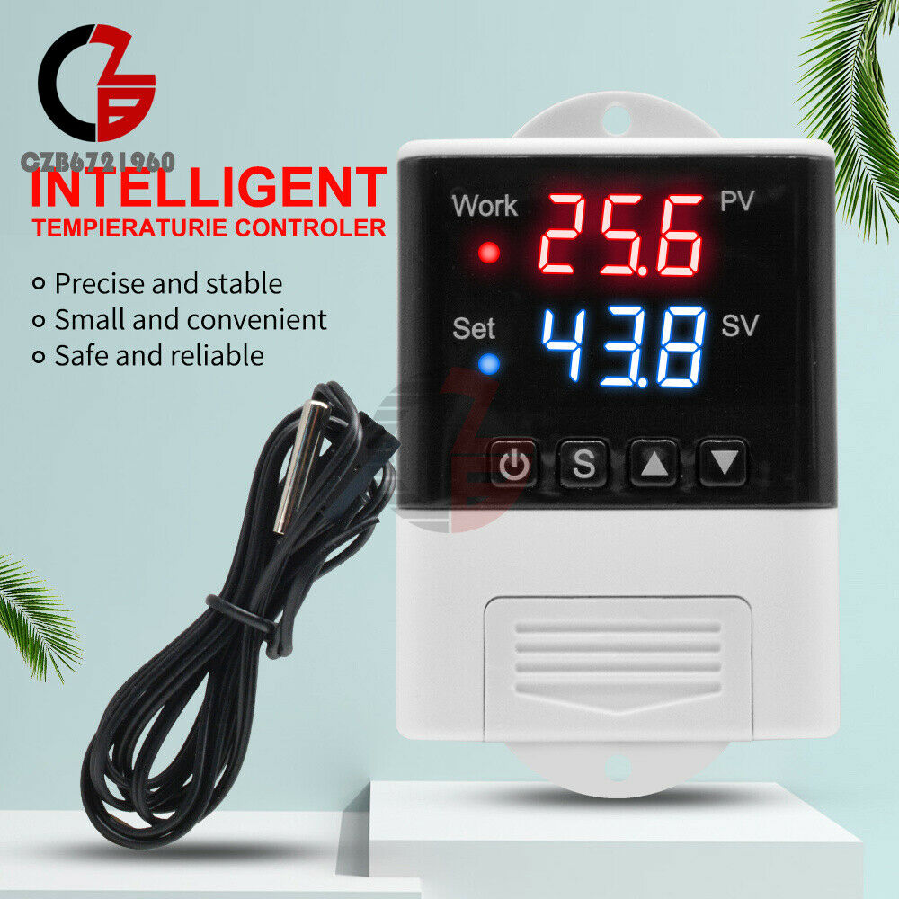 AC 110-220V Digital DTC1110 Dual LED Intelligent Temperature Controller Sensor
