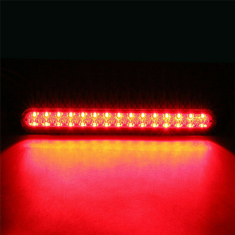 25CM 15 LED Red Sealed Trailer Truck RV Stop Tail Rear Brake Turn Light Bar