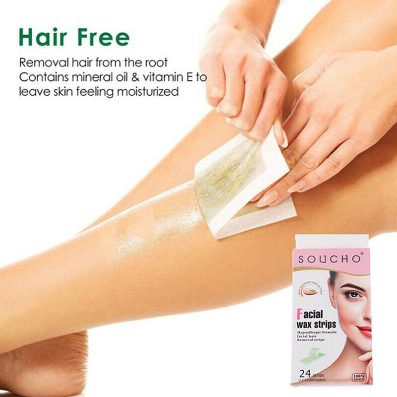 24pcs Face Lip Hair Removal Wax Strips Papers Epilator Depilation Uproote.l8