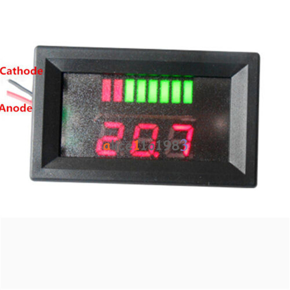12V ACID Lead Battery Capacity Indicator Charge Level LED Tester Red Voltmeter