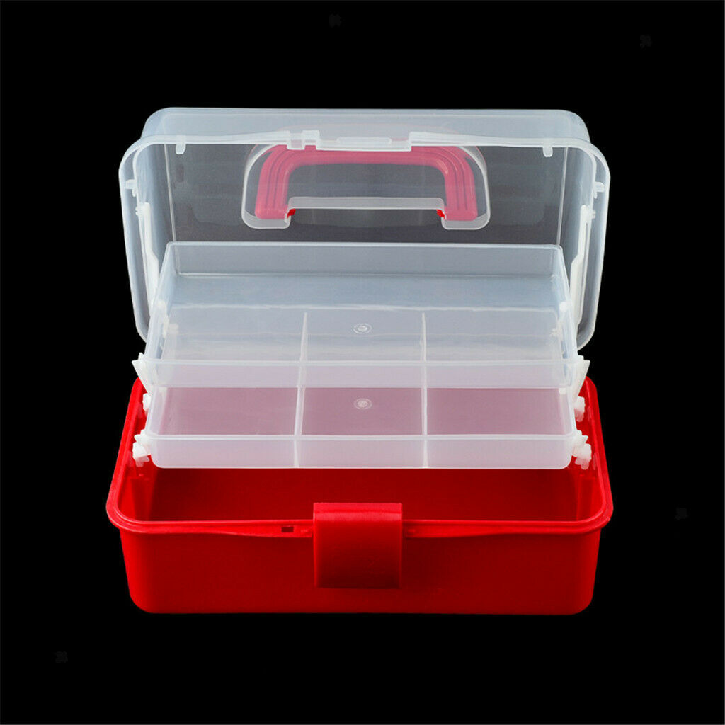 Plastic 2 Tier Trays Crafts Supply Storage Box / First Aid Carrying Case / Nail