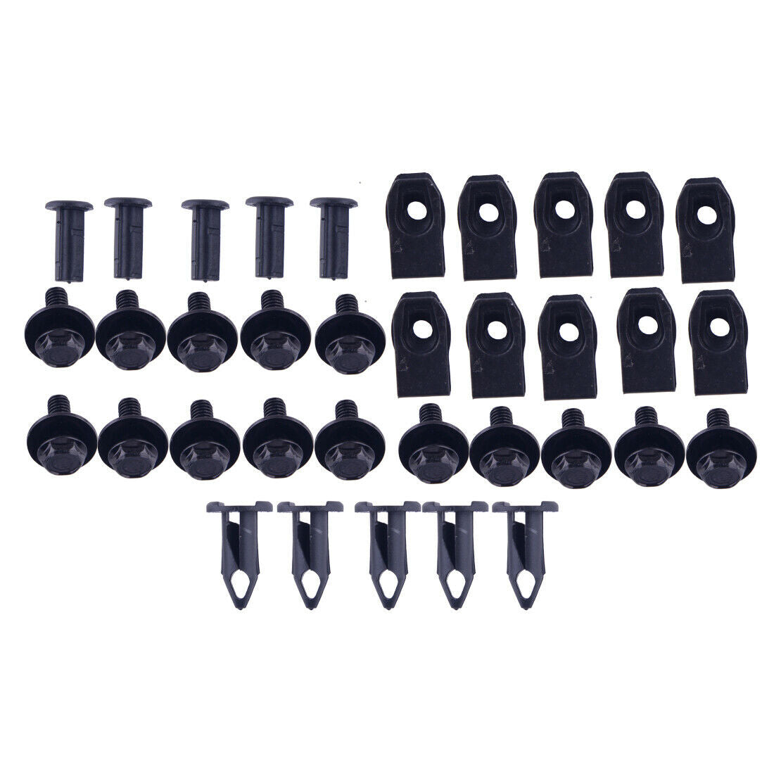 35x Car Engine Splash Shield Body Bolts Screws Fender Bumper Clip Rivets Set A4