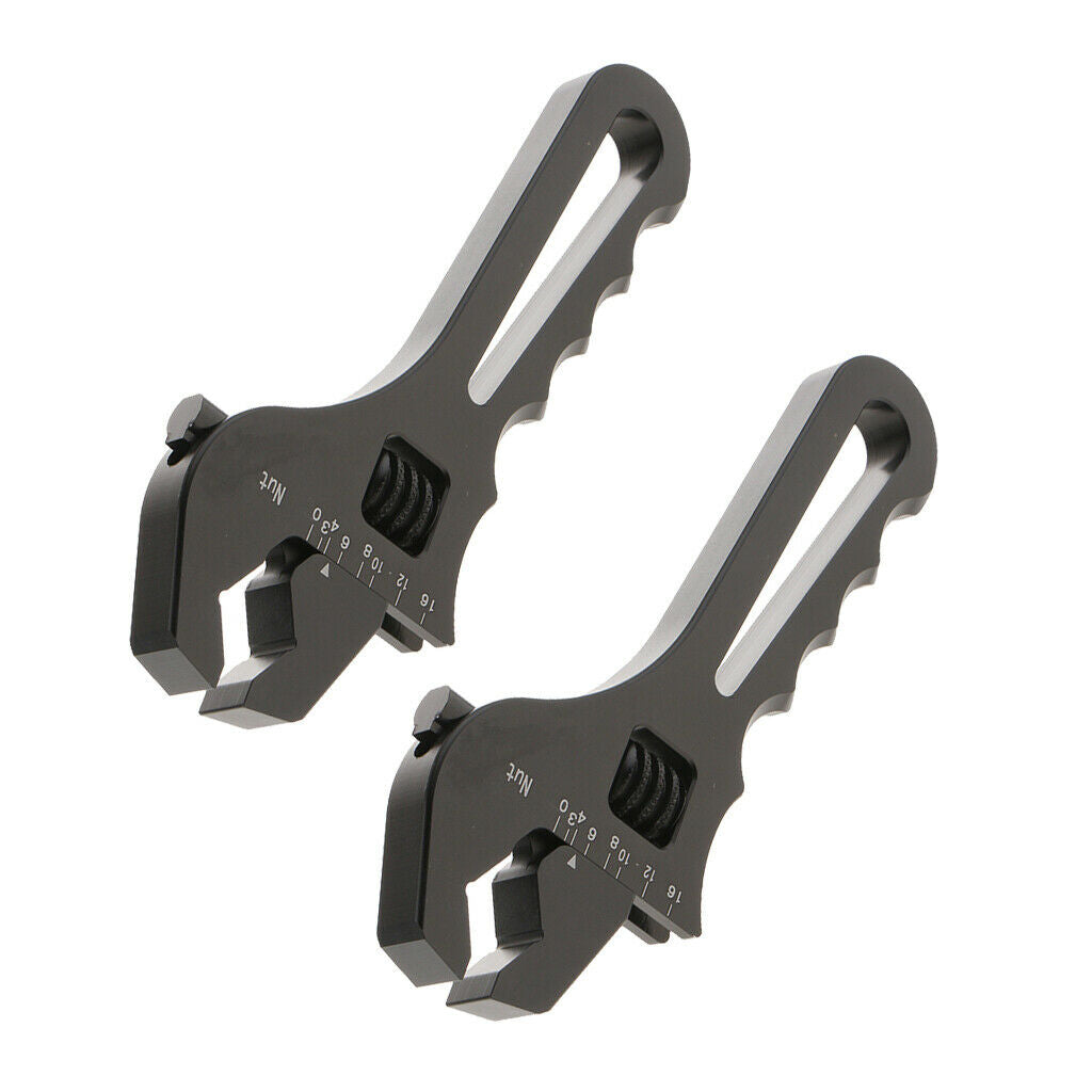2 Pieces AN3-AN16 Metal Wrench Fitting Tools Spanner Adjustable Fitting Tool