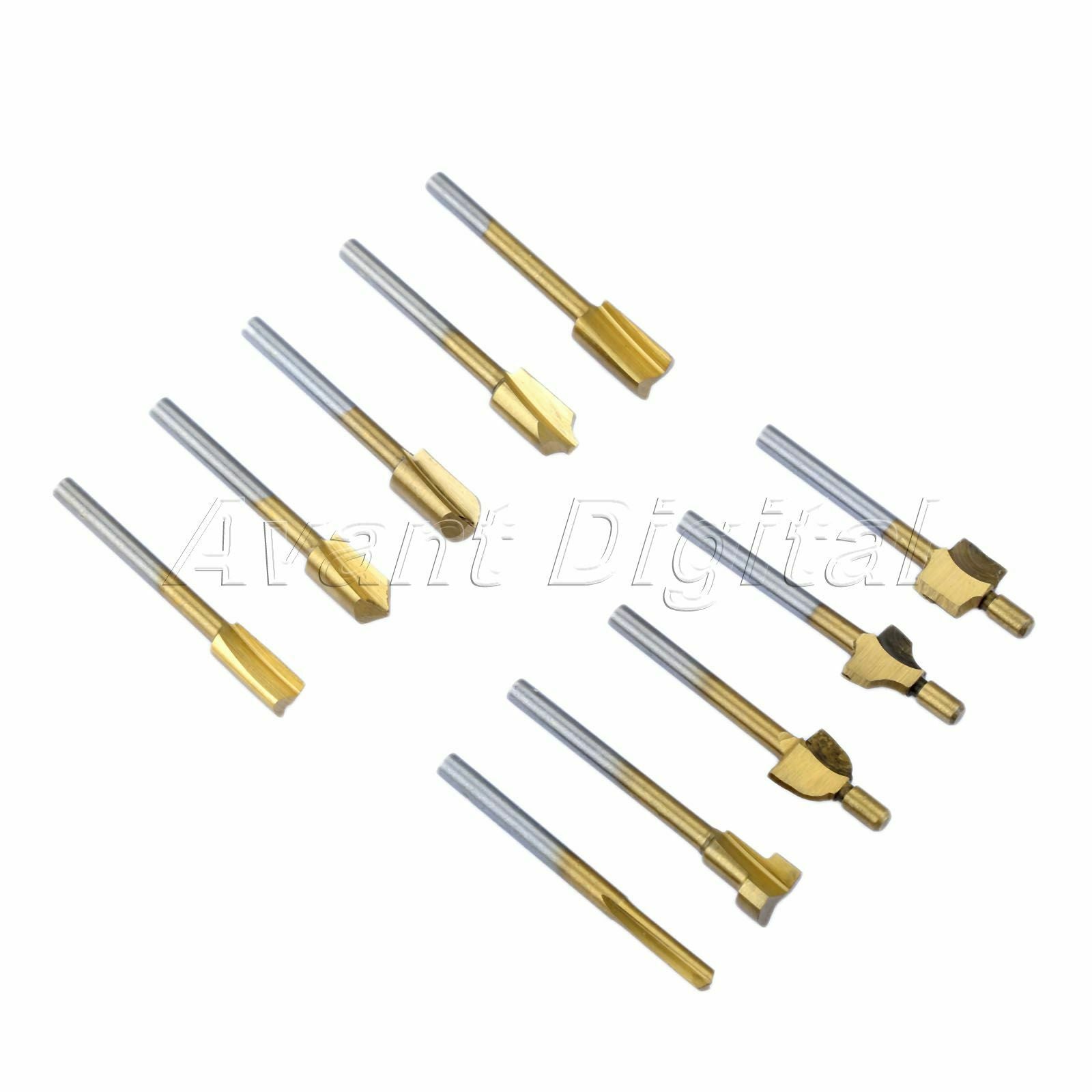 3.175mm Shank Trimmer Milling Cutters Router Bits Grinder Rotary Tool With Case