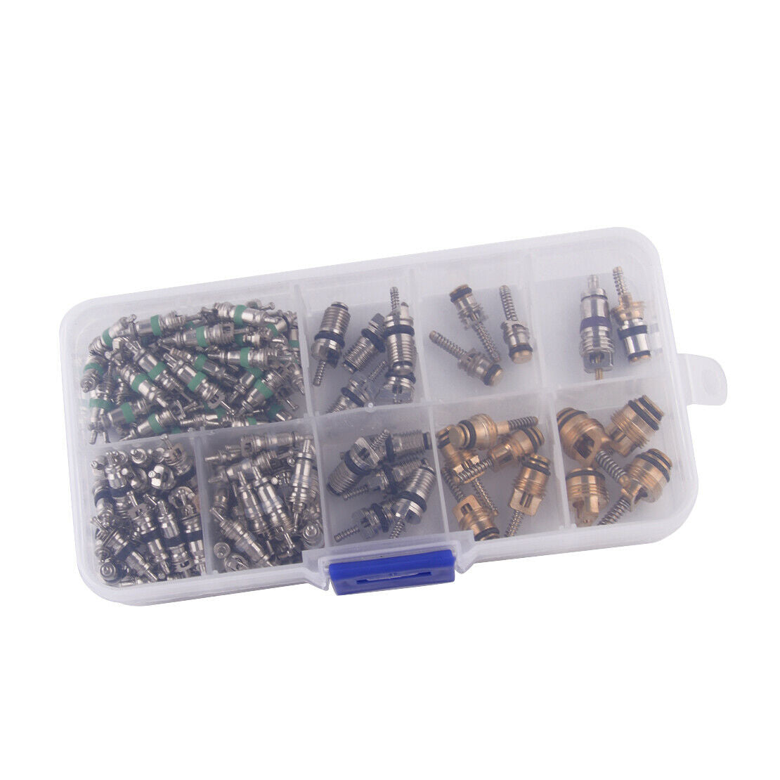 134Pcs Core R134A Car Air Conditioning A/C Cool Valve Assortment Kit Universal
