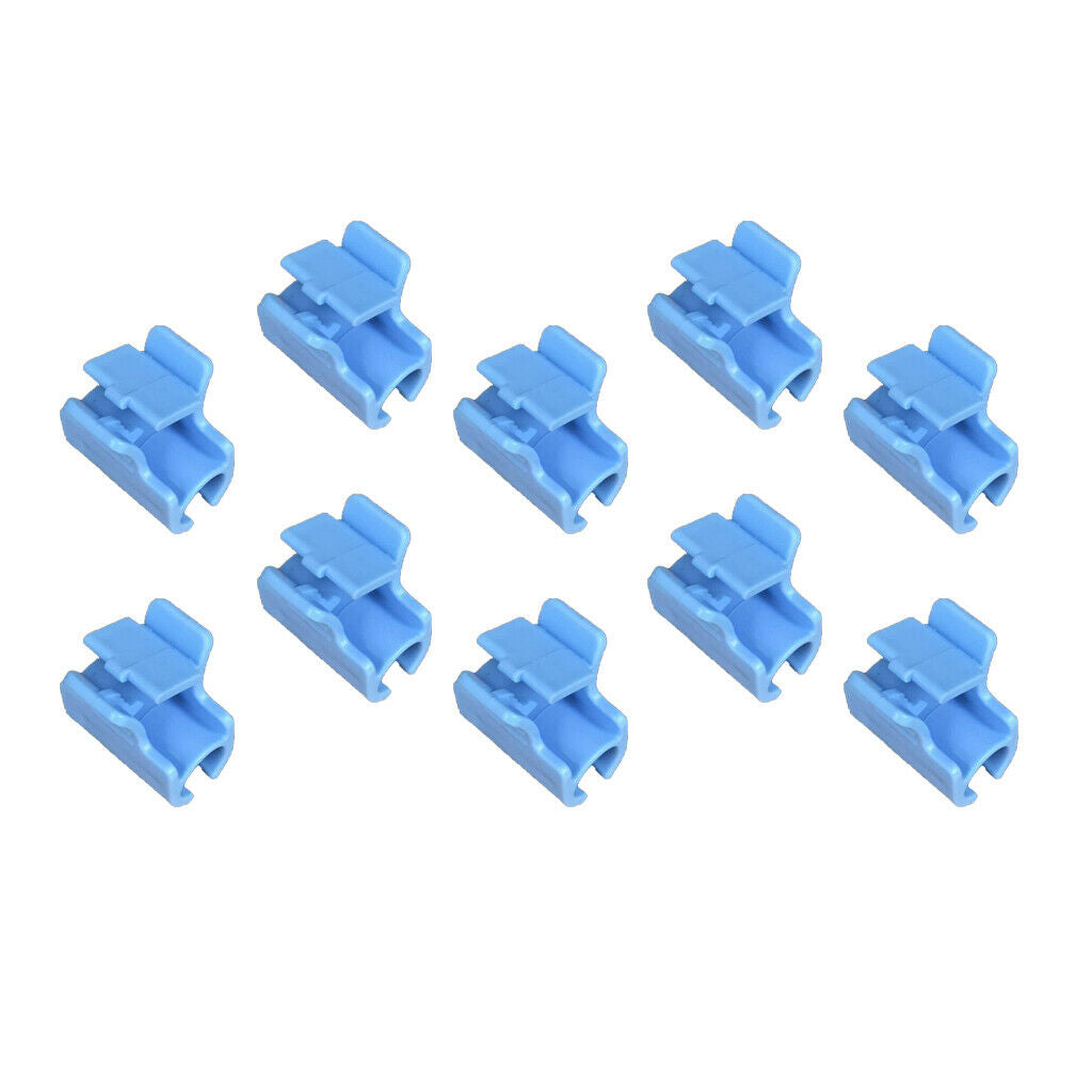10Pcs Pipe Clamps for Fixing Greenhouse Film Row Cover Netting Blue