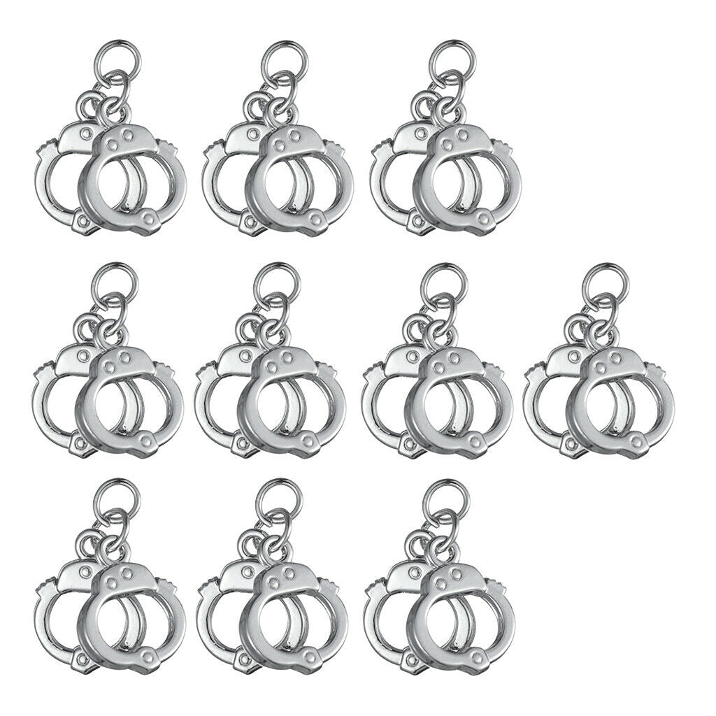 10pcs Handcuff Manacle Charm DIY Handmade Jewelry Making Accessories Sliver