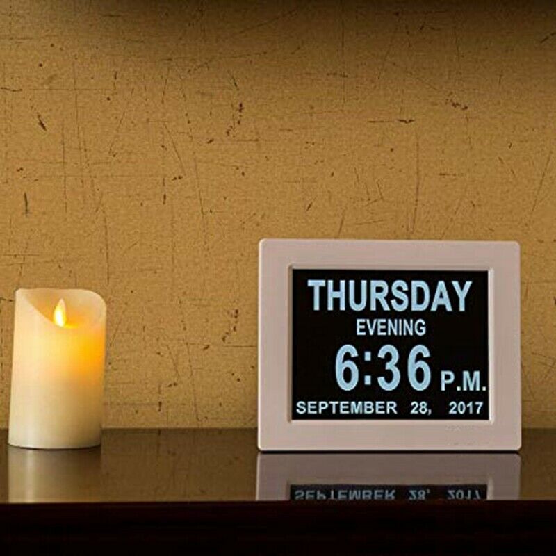 Digital Calendar Alarm Day Clock - with 8 inch Large Screen Display, Am Pm,W6Q4
