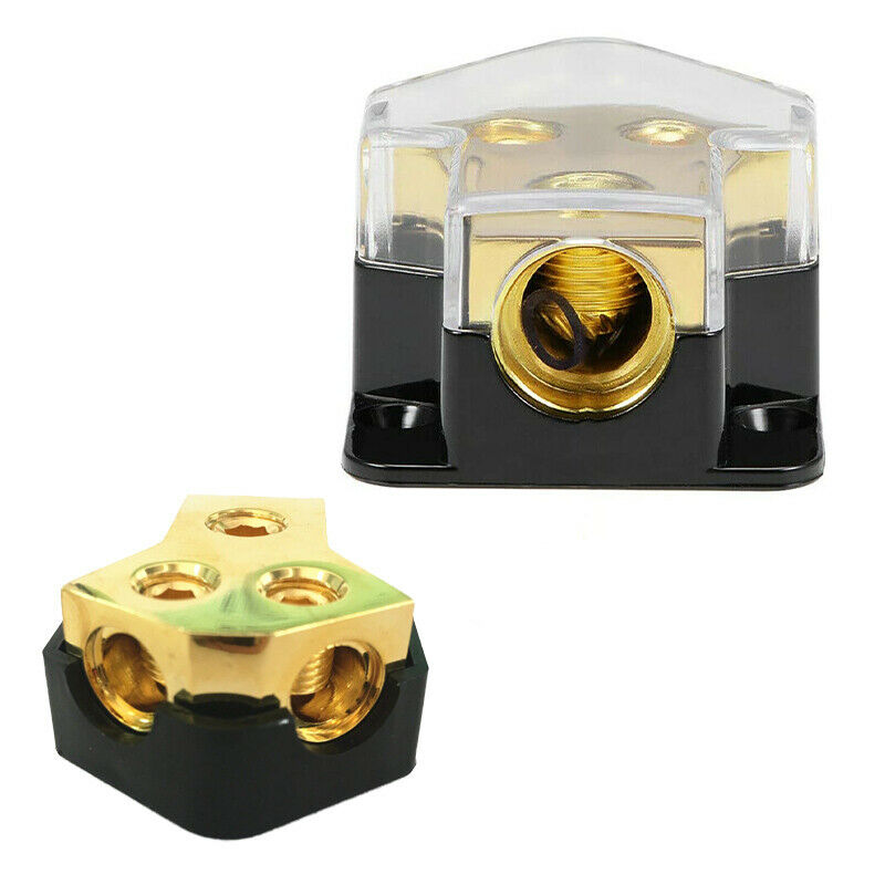 Power Ground Distribution Block Car Auto Audio Amplifier  1 in 2 Out SplitterI7