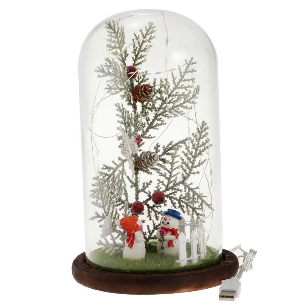 USB Glass Cover Led Micro Landscape Light, Christmas Gift Table Decoration