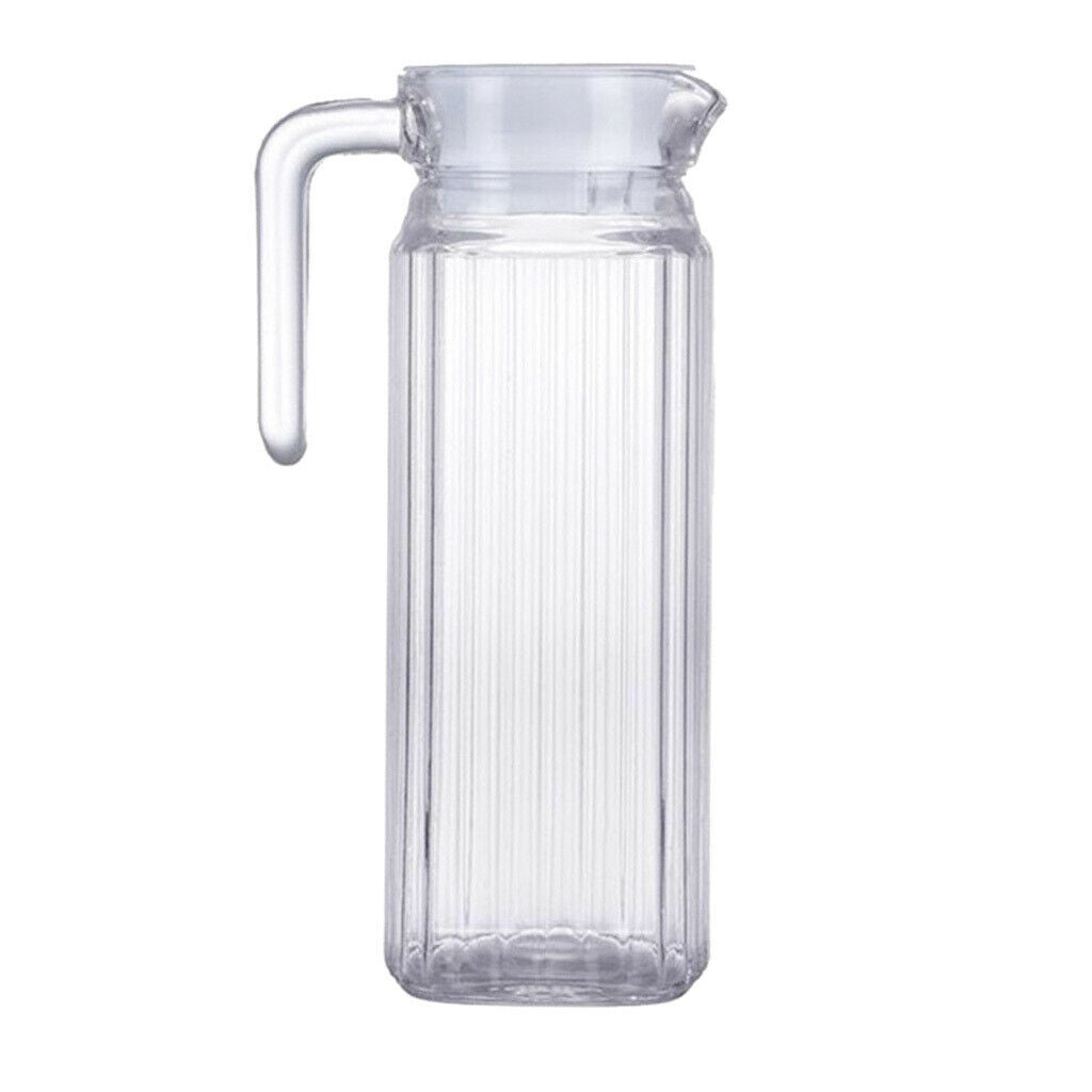 2 Pcs Acrylic Clear Water Pitcher 1.1L Beer Beverage Serving Jars for Bar