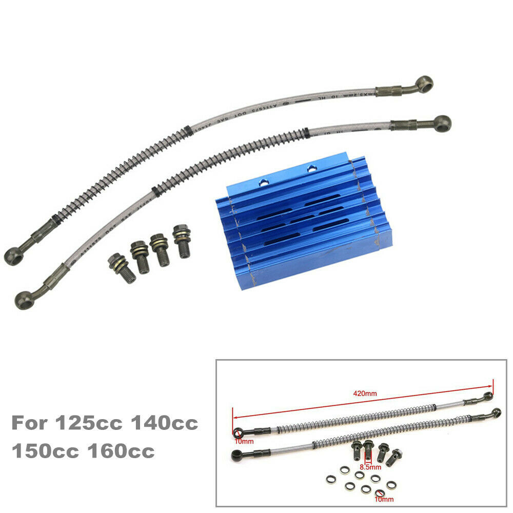 Motorcycle Bike Engine Cooling Radiator Oil Pipe Cooler Kit For 125cc 140cc150cc