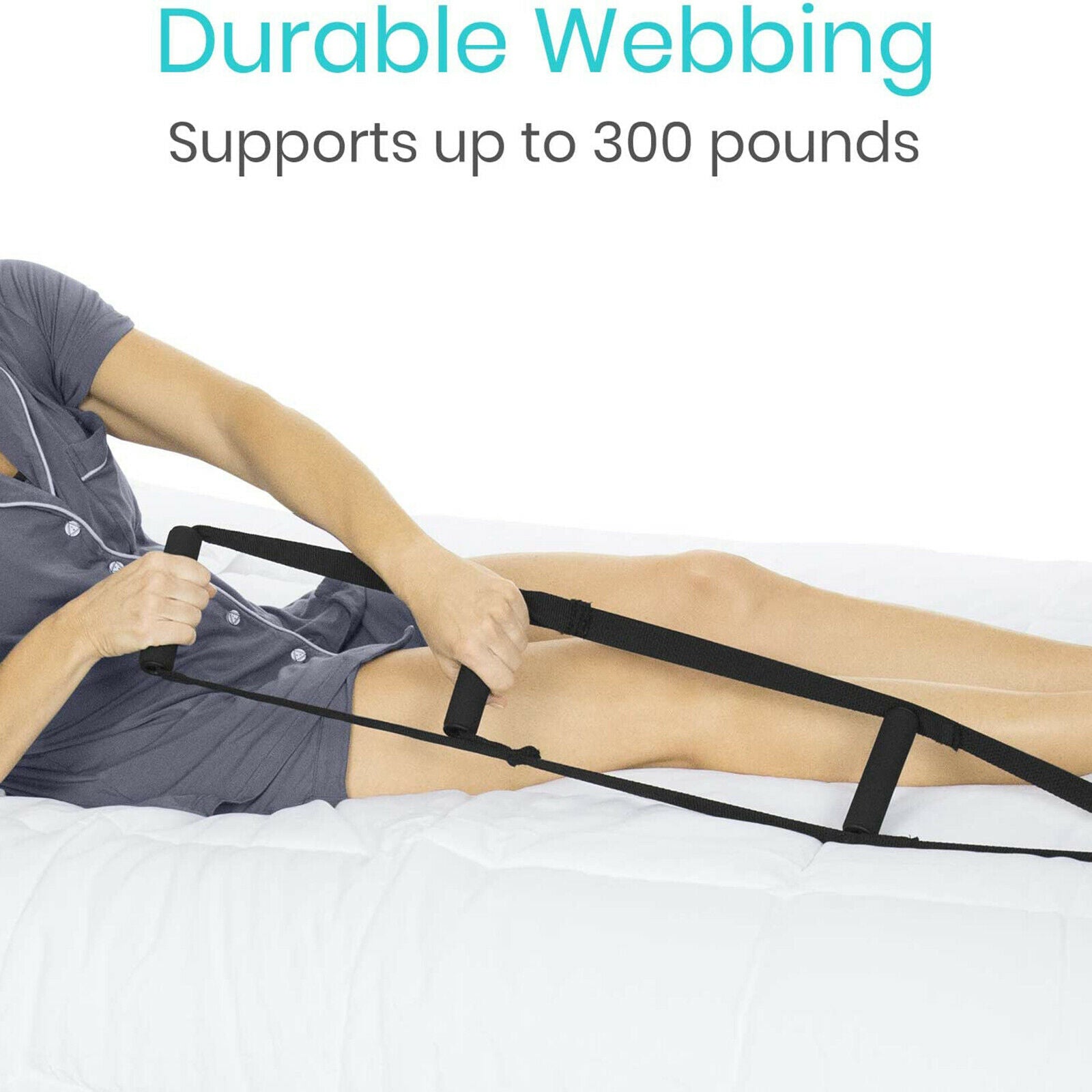 With Handle Strap Black Bed Ladder Pull Up Assist Device Padded Hand Grip