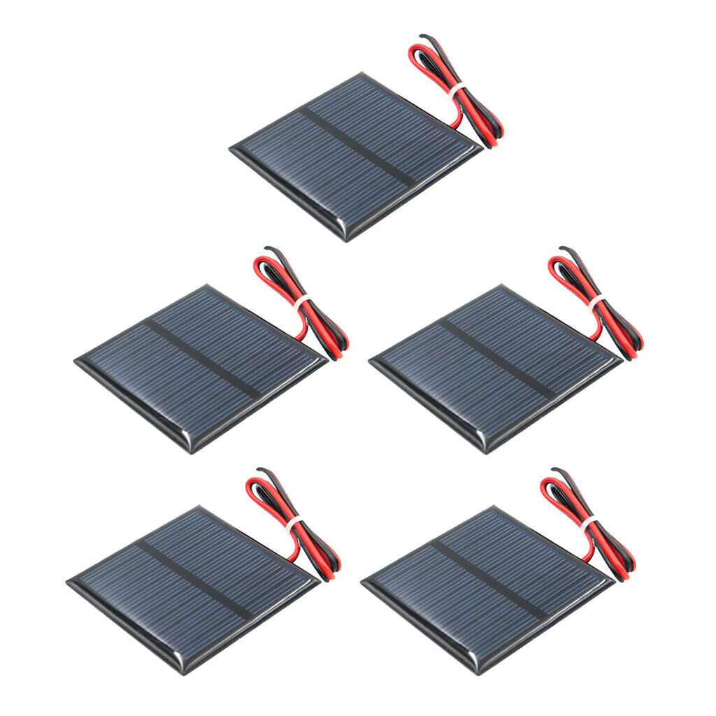 5x DIY Mini Solar Panel Charger for Garden Lights Cable 5.5V 80mA 60x60mm