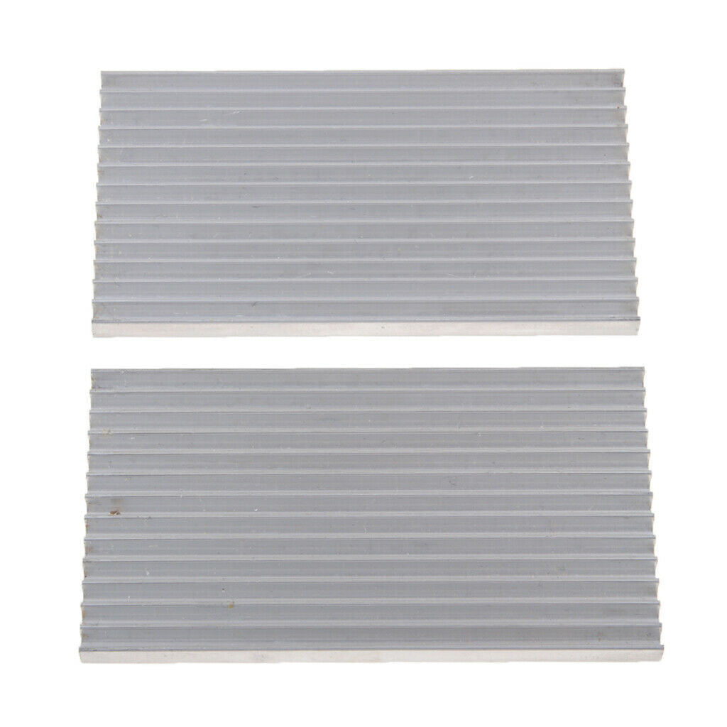 2 Pack 100*55*6mm Cooling Fin, Aluminum Heat Sink Radiator for CPU RAM IC LED