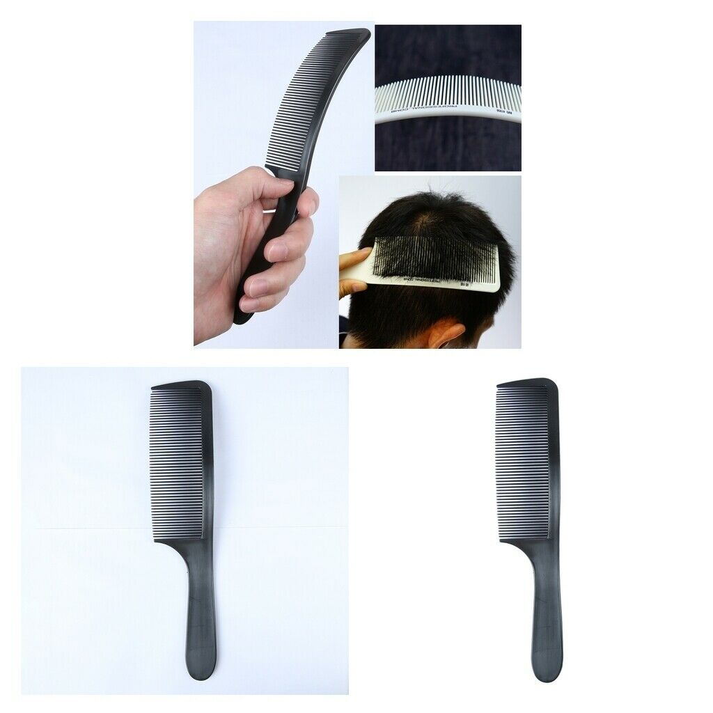 2pcs Plastic Curved Hair Clipper Cutting Comb Barber Salon Slicked-back Hair