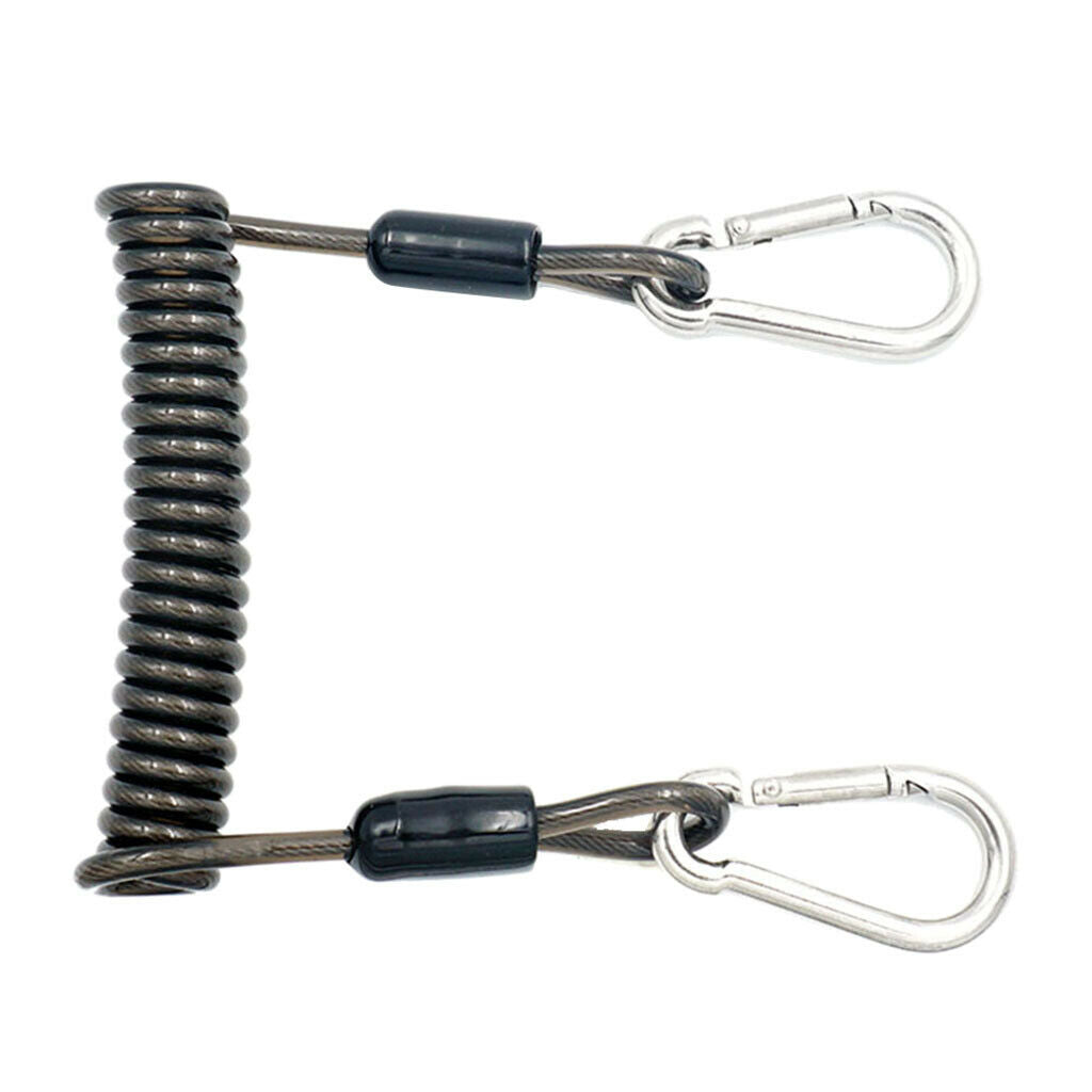 Diving Coil Lanyard Snap Clips For Scuba Diving Camera Torch Gear Equipment -
